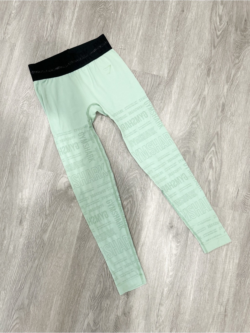 Gymshark Mint Green Leggings with Black Waistband